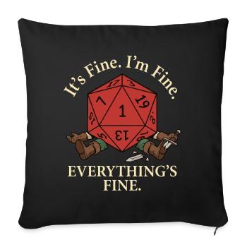 Everything okay! – Critical Failure RPG - Sofa pillowcase 17,3'' x 17,3'' (45 x 45 cm) - black - Front