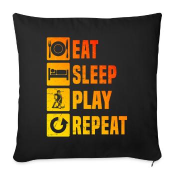 Clear floorball motif for every day - Sofa pillowcase 17,3'' x 17,3'' (45 x 45 cm) - black - Front