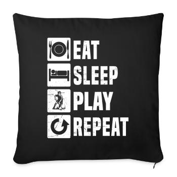 Clear floorball motif for every day - Sofa pillowcase 17,3'' x 17,3'' (45 x 45 cm) - black - Front