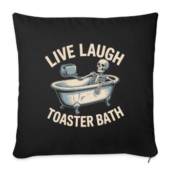 Bain grille-pain en direct - Housse de coussin décorative 45 x 45 cm - noir - Devant