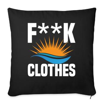 Symbole du naturisme nudiste Camp Nudiste Freedom - Housse de coussin décorative 45 x 45 cm - noir - Devant