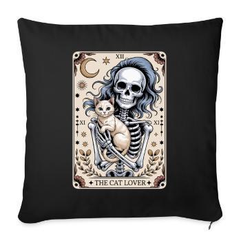 The Cat Lover Tarot Card - Sofa pillowcase 17,3'' x 17,3'' (45 x 45 cm) - black - Front