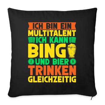 Bingo Game I'm a Multi-Talent Can Bingo & Beer - Sofa pillowcase 17,3'' x 17,3'' (45 x 45 cm) - black - Front