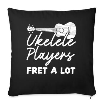 Ukulélé hawaïen ukélé ukulélé - Housse de coussin décorative 45 x 45 cm - noir - Devant