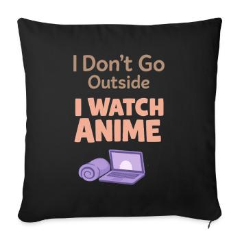 Anime-hausmensch Kuscheliger Weeb - Sofakissenbezug 45 x 45 cm - Schwarz - Vorne