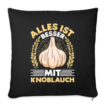 TOUT EST MIEUX AVEC DE L’AIL - Housse de coussin décorative 45 x 45 cm - noir - Devant