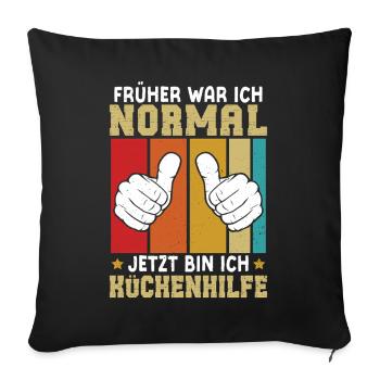 ASSISTANT CHEF J’ÉTAIS NORMAL AVANT, MAINTENANT JE LE SUIS - Housse de coussin décorative 45 x 45 cm - noir - Devant