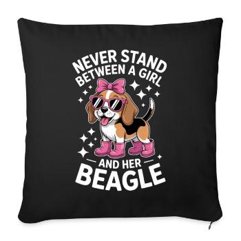 Beagle Sprüche Lustige Beagle Geschenk - Sofakissenbezug 45 x 45 cm - Schwarz - Vorne