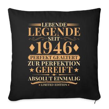 80 ans parfaitement vieilli mille 1946 - Housse de coussin décorative 45 x 45 cm - noir - Devant
