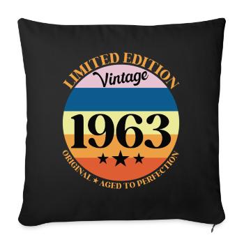 1963 Vintage Birthday Gift 63 Birthday - Sofa pillowcase 17,3'' x 17,3'' (45 x 45 cm) - black - Front