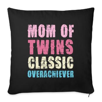Mom of Twins – Classic High-Flyer - Sofa pillowcase 17,3'' x 17,3'' (45 x 45 cm) - black - Front