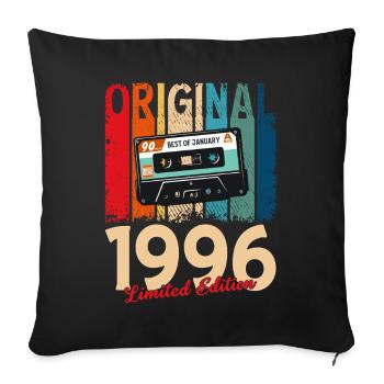 Cassette du 30e anniversaire janvier 1996 - Housse de coussin décorative 45 x 45 cm - noir - Devant