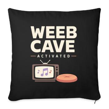 Anime-hausmensch Kuscheliger Weeb - Sofakissenbezug 45 x 45 cm - Schwarz - Vorne