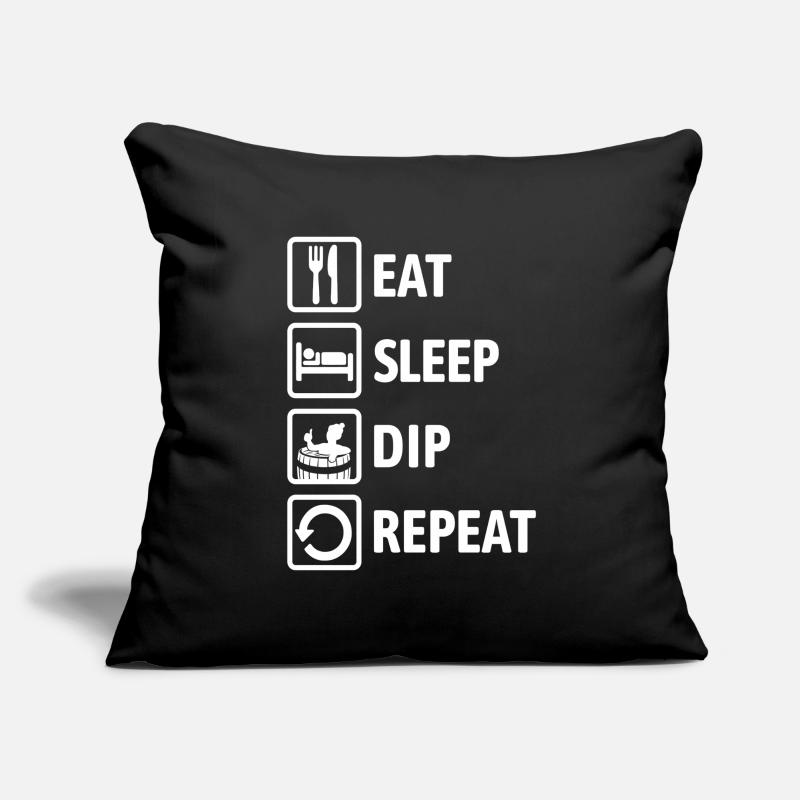 Eat Sleep Dip Repeat - Eisbaden - Winterbaden Sofa pillowcase 17,3'' x 17,3'' (45 x 45 cm)