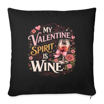 Valentinsgeist ist Wein - Housse de coussin décorative 45 x 45 cm - noir - Devant