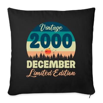 Birthday December 2000 Birthday Gift - Sofa pillowcase 17,3'' x 17,3'' (45 x 45 cm) - black - Front