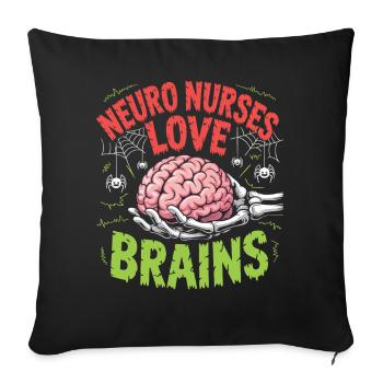 Neuro Nurses Love Brains - Sofakissenbezug 45 x 45 cm - Schwarz - Vorne