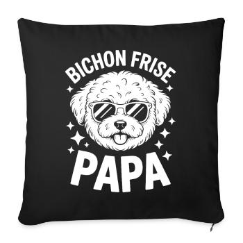 Expressions du Bichon Frisé Drôle : Don Bichon Frisé - Housse de coussin décorative 45 x 45 cm - noir - Devant