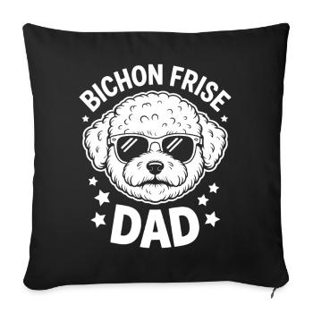 Expressions du Bichon Frisé Drôle : Don Bichon Frisé - Housse de coussin décorative 45 x 45 cm - noir - Devant