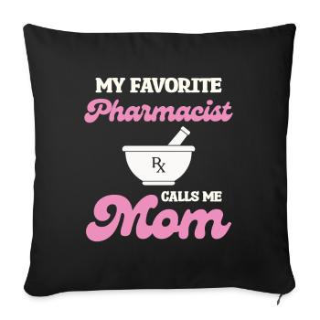 Favorite pharmacist mom - Sofa pillowcase 17,3'' x 17,3'' (45 x 45 cm) - black - Front