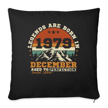 Dezember 1979 Vintage Geburtstagsgeschenk - Sofakissenbezug 45 x 45 cm - Schwarz - Vorne