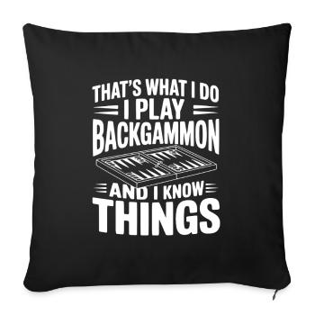 C’est ce que je fais, je joue au backgammon - Housse de coussin décorative 45 x 45 cm - noir - Devant