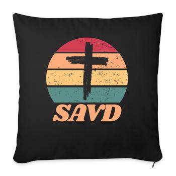 Redeemed Cross Retro Bible Christian Faith Jesus - Sofa pillowcase 17,3'' x 17,3'' (45 x 45 cm) - black - Front