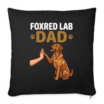 Fox Red Lab Dad – High Five Dog Dad Design - Sofa pillowcase 17,3'' x 17,3'' (45 x 45 cm) - black - Front