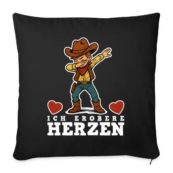 Cowboy Kids - Sofa pillowcase 17,3'' x 17,3'' (45 x 45 cm) - black - Front