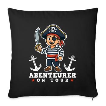 Pirate et aventurier - Housse de coussin décorative 45 x 45 cm - noir - Devant