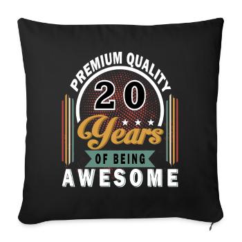 20 Jahre Jubiläumsdesign Großartig - Sofakissenbezug 45 x 45 cm - Schwarz - Vorne