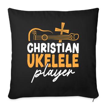 Hawaiian Ukulele Uke Christian - Sofa pillowcase 17,3'' x 17,3'' (45 x 45 cm) - black - Front