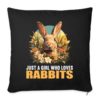 Bunny Bunny - Sofa pillowcase 17,3'' x 17,3'' (45 x 45 cm) - black - Front