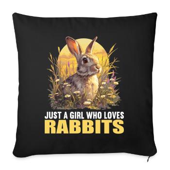 Lapin Lapin - Housse de coussin décorative 45 x 45 cm - noir - Devant