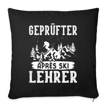 Skier CERTIFIED APRÈS-SKI INSTRUCTOR Fun - Sofa pillowcase 17,3'' x 17,3'' (45 x 45 cm) - black - Front