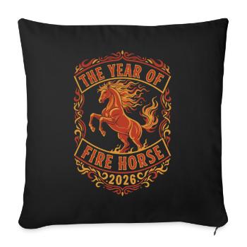The Year Of Fire Horse 2026 Celebration Design - Sofa pillowcase 17,3'' x 17,3'' (45 x 45 cm) - black - Front