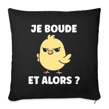 Je boude et alors ? - Housse de coussin décorative 45 x 45 cm - noir - Devant