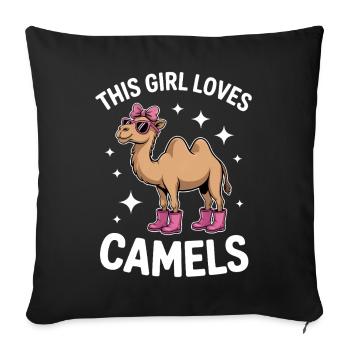 Kamele Spruch Lustiges Kamele Geschenk - Sofakissenbezug 45 x 45 cm - Schwarz - Vorne