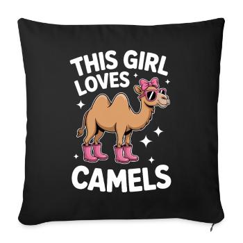 Kamele Spruch Lustiges Kamele Geschenk - Sofakissenbezug 45 x 45 cm - Schwarz - Vorne