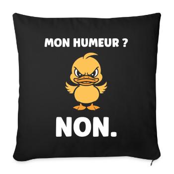 Canard boudeur Non - Housse de coussin décorative 45 x 45 cm - noir - Devant