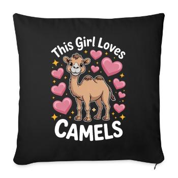 Kamele Spruch Lustiges Kamele Geschenk - Sofakissenbezug 45 x 45 cm - Schwarz - Vorne