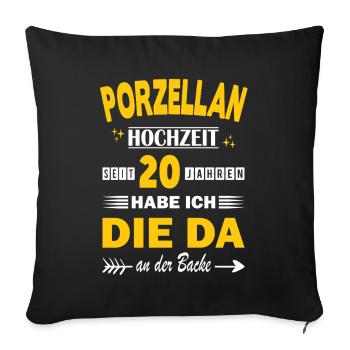 Porcelain Wedding 20th Wedding Anniversary Anniversary Marriage - Sofa pillowcase 17,3'' x 17,3'' (45 x 45 cm) - black - Front