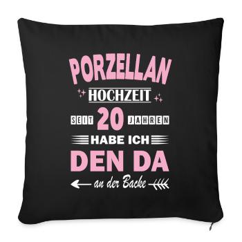 Porcelain Wedding 20th Wedding Anniversary Anniversary Marriage - Sofa pillowcase 17,3'' x 17,3'' (45 x 45 cm) - black - Front