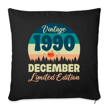 Anniversaire Décembre 1990 Cadeau D'anniversaire  - Housse de coussin décorative 45 x 45 cm - noir - Devant