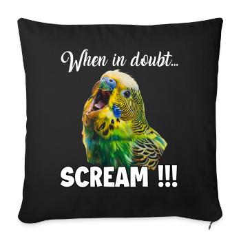 Cadeau drôle pour les fans de perruchets perruqués - Housse de coussin décorative 45 x 45 cm - noir - Devant