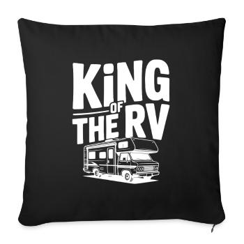 King of the RV - Sofa pillowcase 17,3'' x 17,3'' (45 x 45 cm) - black - Front