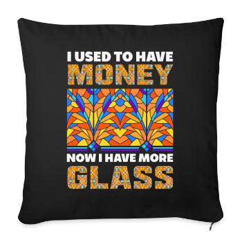 Stained Glass Art Stained Glass Artist - Sofa pillowcase 17,3'' x 17,3'' (45 x 45 cm) - black - Front