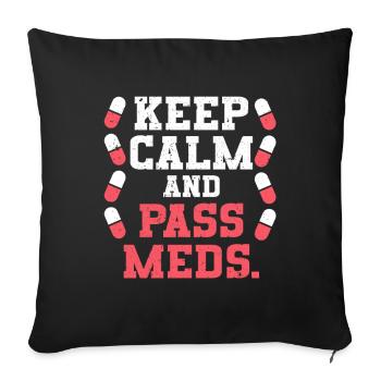Medical Assistant MFA Pass Meds - Sofa pillowcase 17,3'' x 17,3'' (45 x 45 cm) - black - Front
