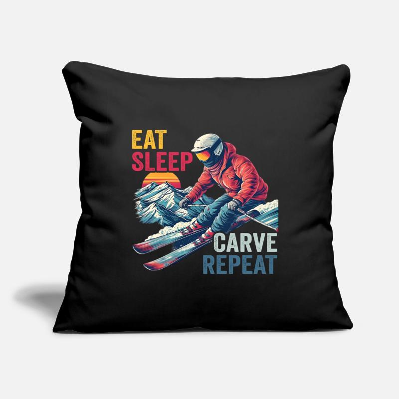 Conception de skis Carve Repeat Housse de coussin décorative 45 x 45 cm