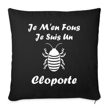 cloporte_-11- - Sofa pillowcase 17,3'' x 17,3'' (45 x 45 cm) - black - Front